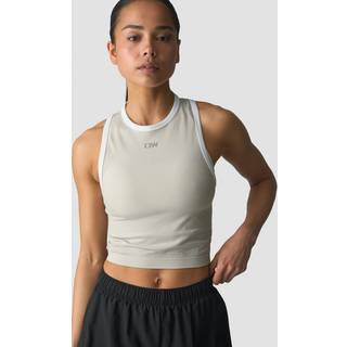 Mirage Seamless Cropped Tank Top Light Beige/White