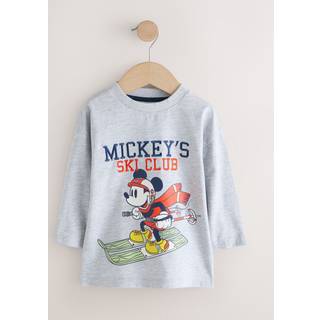 Next Grey Mickey Mouse Long Sleeve T-Shirt (3mths-8yrs)