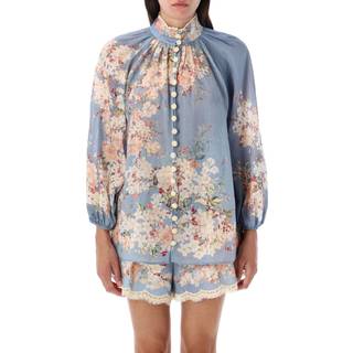 Zimmermann Cascadian floral ramie blouse - blue - S