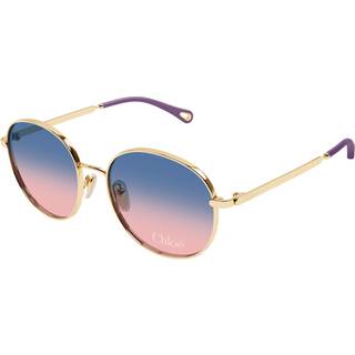 Chloé Kvinde CH0325SK 003 Solbriller Metal Guld Blå Rund
