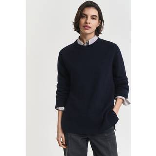 GANT Dame Sweater med crewneck i en blød uld- og kashmirblanding (XL) EVENING Blå