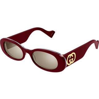 Gucci Kvinde GG0517S 009 Solbriller Acetat Bordeaux Brun Rund