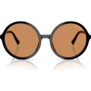 Miu Miu Kvinde MU B02S 16K90Q Solbriller Acetat Sort Brun Rund Normal