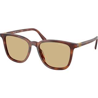 Miu Miu Kvinde Miu Miu MU B03S 26E10R Solbriller Acetat Brun Gul Firkantet Normal