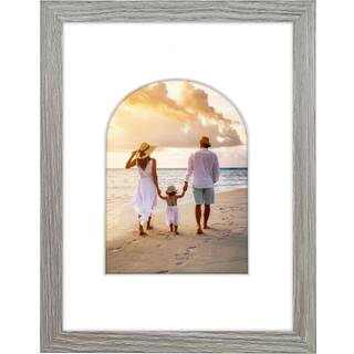 AmericanFlat 6x8 Billedramme med bueformet m?tte i drivved - Brug som 9x12 billedramme uden mat eller 6x8 ramme med mat - konstrueret tr?ramme me