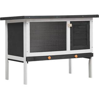 udendørs kaninbur 1 niveau træ grå