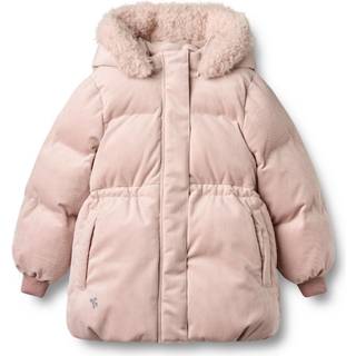 Wheat Lullu Vinterjakke Rose Powder Med Teddyfoer Og Hætte - Str. 8y 128cm
