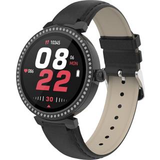 Denver SWC-342 Bluetooth Smartwatch med Kunstlæder Rem - Indbygget Sundheds- & Fitnesstracker - Sort