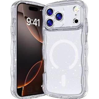 iPhone 17 Pro Wave-Edge Laser Glitter MagSafe Cover - Klar