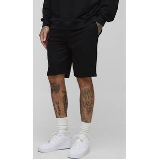 Mens Black Tall Lightweight Loopback Slim Fit Basic Shorts
