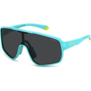 Polaroid Junior PLD 8070/S TCF/M9 Solbriller Polycarbonat Lyseblå Grå Maske Polariseret