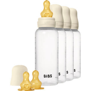 BIBS Baby Bottle Round Latex 4 pack 270 ml Ivory 4 stk + FRI FRAGT