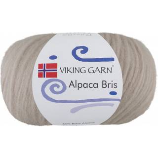 Viking Alpaca Bris 307 Beige Indhold: 60% Baby alpaca, 29% nylon, 11% merinould Vægt/længde: 50 g = ca. 150 meter Anbefalede pinde: 6-7 mm Strikkefasthed: 10 x 10 cm = 12 m Vask: Håndvask / Max 30°C / Tørres fladt.