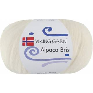 Viking Alpaca Bris 302 Natur Indhold: 60% Baby alpaca, 29% nylon, 11% merinould Vægt/længde: 50 g = ca. 150 meter Anbefalede pinde: 6-7 mm Strikkefasthed: 10 x 10 cm = 12 m Vask: Håndvask / Max 30°C / Tørres fladt.