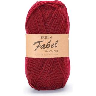 DROPS Fabel Uni Colour 113 Rubinrød Indhold: 75% Uld, 25% Polyamid Garngruppe: A (23 - 26 masker) / 4 ply / fingering Vægt/længde: 50 gram = ca. 205 meter Anbefalede pinde: 3 mm Strikkefasthed: 10 x 10 cm = 24 m x 32 p Finvask eller Uldvask 40ºC / Brug aldrig skyllemiddel / Tørres fladt.