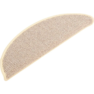 trappemåtter 15 stk. 56x17x3 cm hvide og brune halvrunde