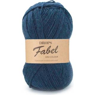DROPS Fabel Uni Colour 107 Blå Indhold: 75% Uld, 25% Polyamid Garngruppe: A (23 - 26 masker) / 4 ply / fingering Vægt/længde: 50 gram = ca. 205 meter Anbefalede pinde: 3 mm Strikkefasthed: 10 x 10 cm = 24 m x 32 p Finvask eller Uldvask 40ºC / Brug aldrig skyllemiddel / Tørres fladt.