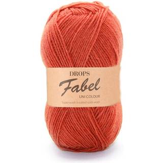 DROPS Fabel Uni Colour 110 Rust Indhold: 75% Uld, 25% Polyamid Garngruppe: A (23 - 26 masker) / 4 ply / fingering Vægt/længde: 50 gram = ca. 205 meter Anbefalede pinde: 3 mm Strikkefasthed: 10 x 10 cm = 24 m x 32 p Finvask eller Uldvask 40ºC / Brug aldrig skyllemiddel / Tørres fladt.