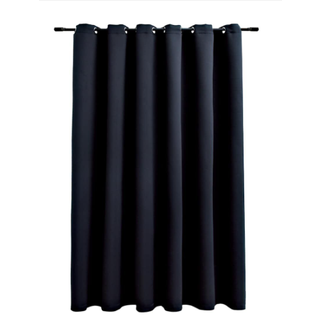 mørklægningsgardin med metalringe 290 x 245 cm sort