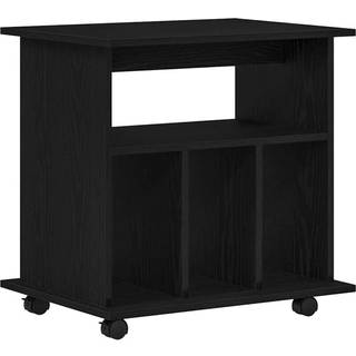 Rullende skab med hjul Sort eg 60 x 45 x 55 cm Konstrueret træ