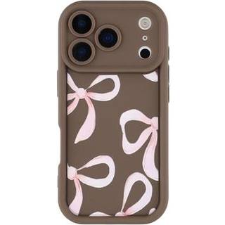 iPhone 17 Pro Stilfuldt stødsikkert TPU cover med forhøjede kanter - Brun / Stor sløjfe