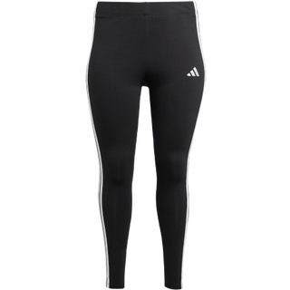 Essentials 3-Stripes Cotton Plus Size tights - Black / White - 1X