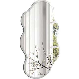 Organisk Spejl Med Facetkant - Twirl Med Træramme - 55 x 110 Cm - Incado