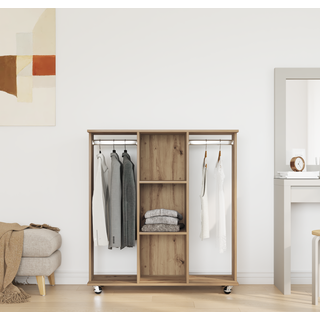 Garderobe med hjul artisan eg 102 x 38 x 110 cm Konstrueret træ