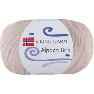 Viking Alpaca Bris 306 Sand Indhold: 60% Baby alpaca, 29% nylon, 11% merinould Vægt/længde: 50 g = ca. 150 meter Anbefalede pinde: 6-7 mm Strikkefasthed: 10 x 10 cm = 12 m Vask: Håndvask / Max 30°C / Tørres fladt.