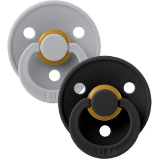 BIBS Pacifier Colour Latex Iron/Baby Blue Size 3 2pcs