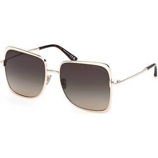TOM FORD Kvinde FT1319 TARA-02 28B Solbriller Metal Guld Røg Geometrisk Normal