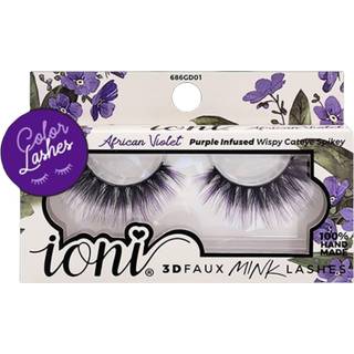 Ioni 3D Faux Mink Lashes The Lash Garden Collection (""African Violet"""" Purple Infused Wispy Cateye Spikey Lashes)