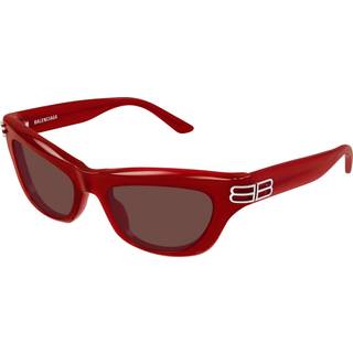 Balenciaga Kvinde Balenciaga BB0430S 003 Solbriller Acetat Rød Brun Cat Eye