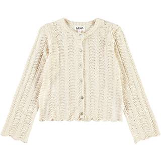 Molo Gigi Knitted Cardigan Sand Melange 122/128 cm  Beige  122/128 cm  kvinde