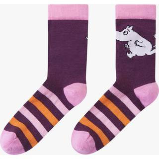 Reima Mumitroldene  Stribede Strømper Merinomix, Deep Purple, 30-33