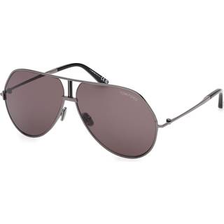 TOM FORD Mand FT1281 RICKIE-02 08A Solbriller Metal Gunmetal Røg Firkantet Normal