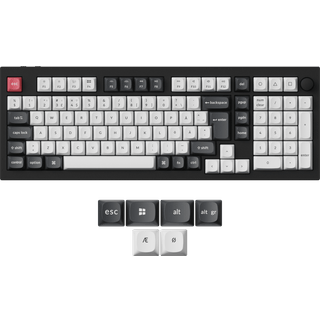 Keychron Q5 HE 96% Knob Wireless Tri-Mode QMK - Gateron 2.0 Magnetic Switch - Carbon Black - Gaming Tastatur - Nordisk - Sort