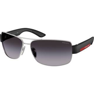 Prada Linea Rossa Mand PS B52S 1BC09U Solbriller Metal Sølv Grå Geometrisk Normal Nuanceret