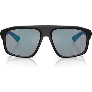 Prada Linea Rossa Mand PS B02S 1BO08F Solbriller Injiceret Sort Grå Geometrisk Spejl