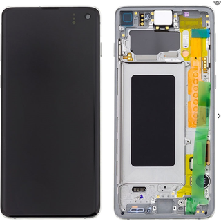 Hvid Samsung Galaxy S10 skærm med LCD-skærm