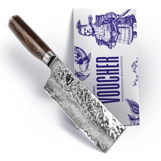 KAI Shun Premier Tim Mälzer Nakiri 14 cm - Damaststahl mit Schleifgutschein - Braun,Silber