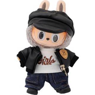 Vintage Aviator Style Outfit Set for Labubu Doll 17cm - 5 Pcs. - Black