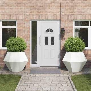 Plantekasse 2 pcs Hvid 100 x 100 x 80 cm Stål