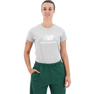 New Balance Dame Basic Stacked Logo T-Shirt Athletic Grå