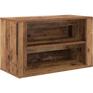 Skostativ med hylde Gammelt træ 75 x 35 x 45 cm Konstrueret træ