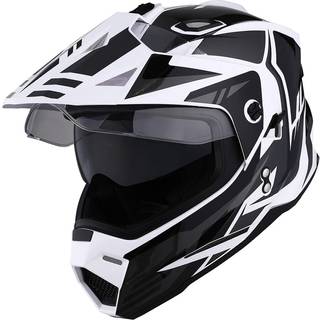 1Storm Youth Kids Dual Sport Dual Visir Motorcykel Motocross Off Road Full Face Hjelm: HF802Youth Storm Black