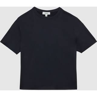 Reiss Reiss Navy Lena Silk Short-Sleeve Top