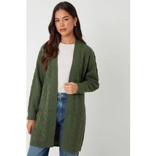 Threadbare Threadbare Dark Green Cable Knit Cardigan