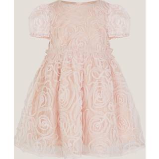 Monsoon Monsoon Pink Baby Constance Appliqué Rose Party Dress - 0-3 Mths