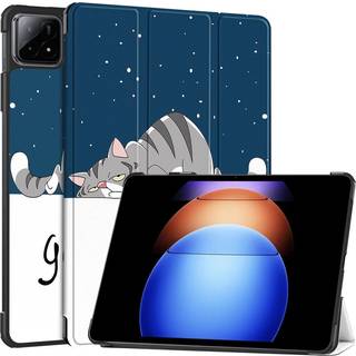 EIDERWOOD Xiaomi Pad 6S Pro Tri-Fold Kunstlæder Cover m. Vågeblus Funktion - Kat